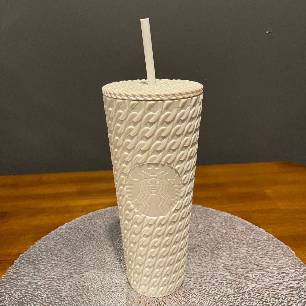 Starbucks Cream Textured Tumbler with Straw